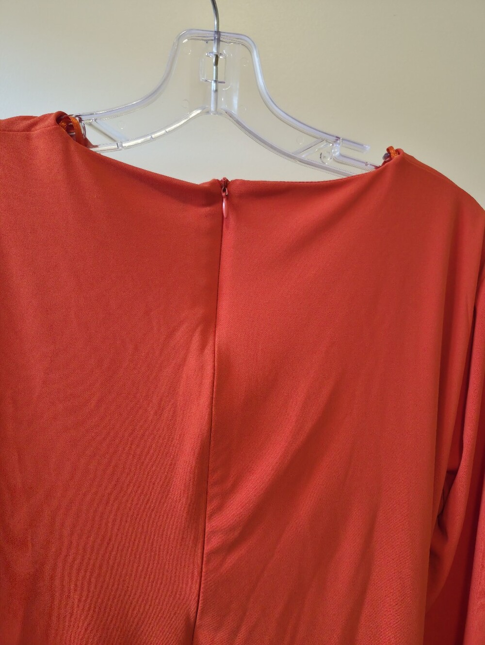 Zara Long Sleeve Mini Dress  Orange Stretch Cocktail Party Chic Sexy Size XL - Picture 4 of 6